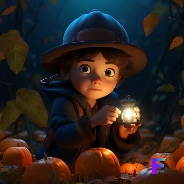 Cover image for "The Mystery of the Dancing Pumpkins" story